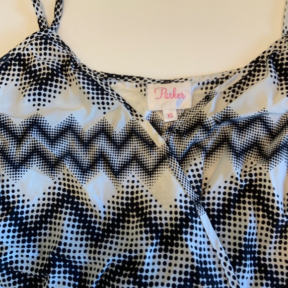 Parker Harrison 100% Silk Chiffon Abstract Chevron Print Pattern Jumper Romper - Picture 2 of 4